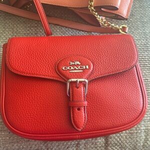 Red coach crossover bag